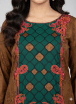 Emerald Fusion Embroidered Brown 2-Piece Suit - Image 2