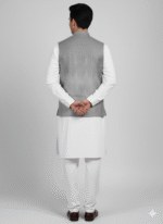Ombre Grid Contemporary Grey Waistcoat - Image 3