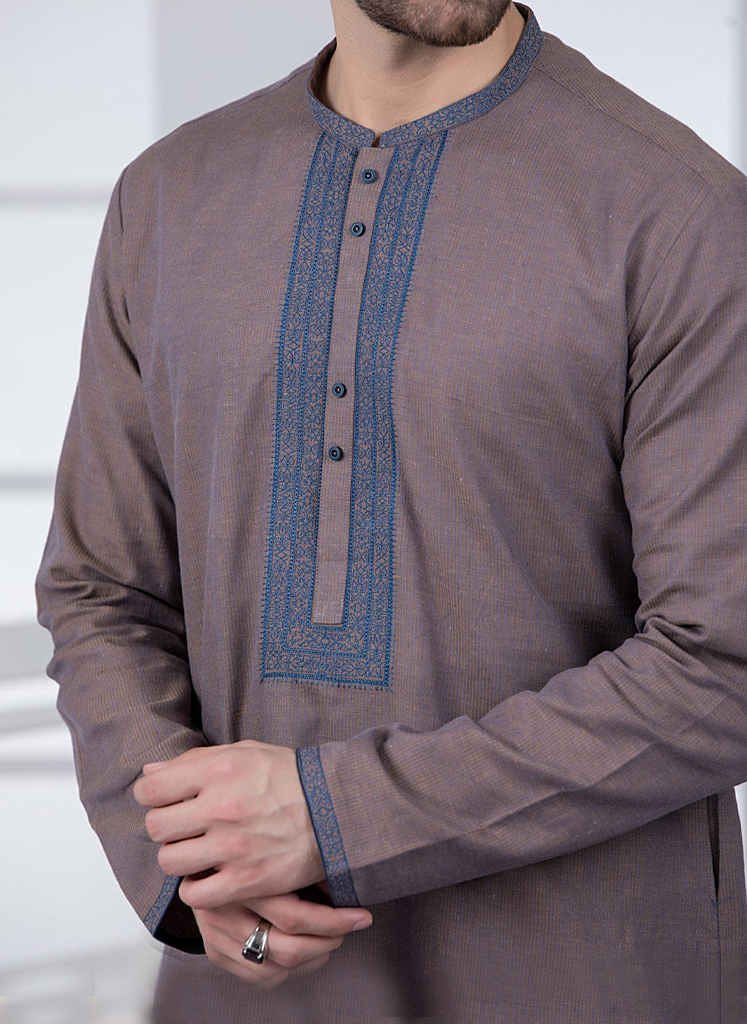 16 BROWN COTTON KURTA - Image 1