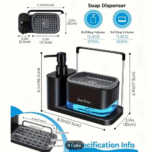 KITCHEN SPONGE SOAP DISPENSER WITH LIQUID REFILL HAND WASH, AND L STAND TOWEL HOLDER - Image 3