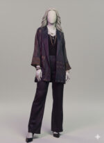 ALMIRAH Charcoal Satin 2Pc