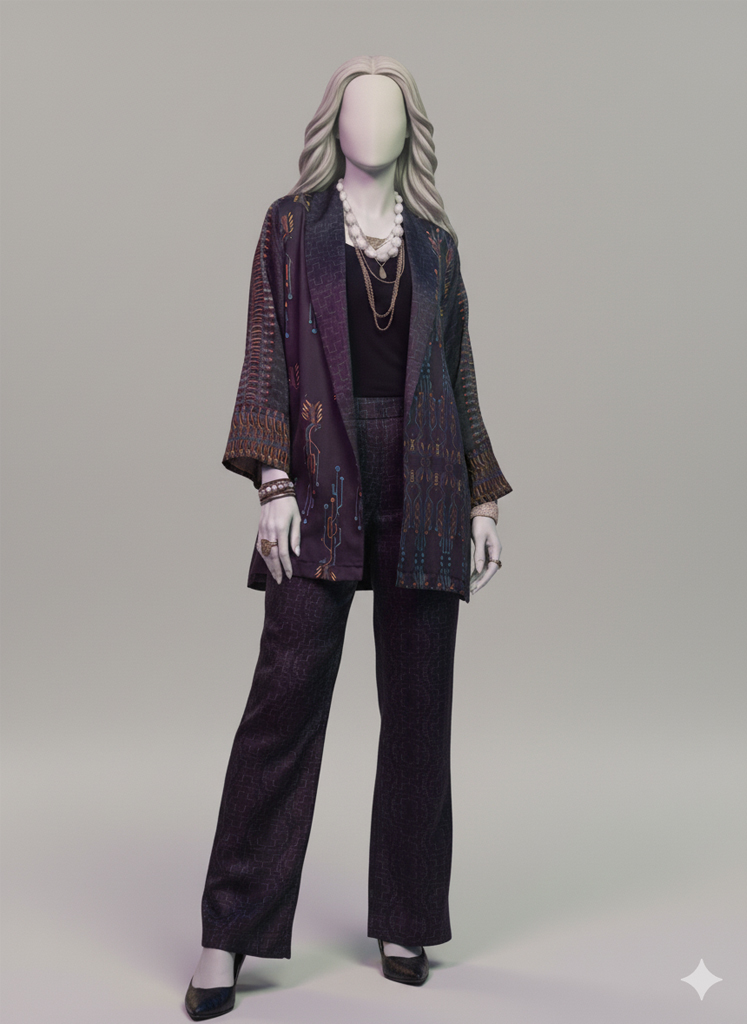 3 ALMIRAH Charcoal Satin 2Pc - Image 1