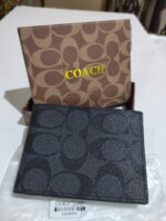 Coach Compact ID Signature Wallet Men's - Black - Image 4