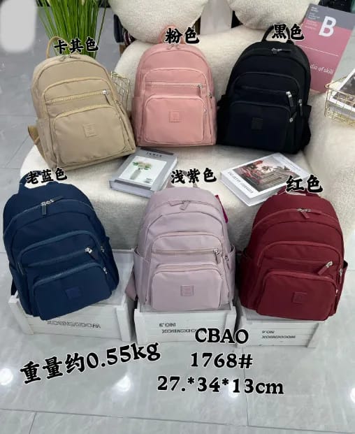 3aa76dc4-7778-4b86-ac27-0e13fa9f1708 Chibao Cross-Border New Trendy Fashion Mother Bag, Multi-layer Storage Student School Bag, Double Zipper Leisure Travel Bag - Image 1
