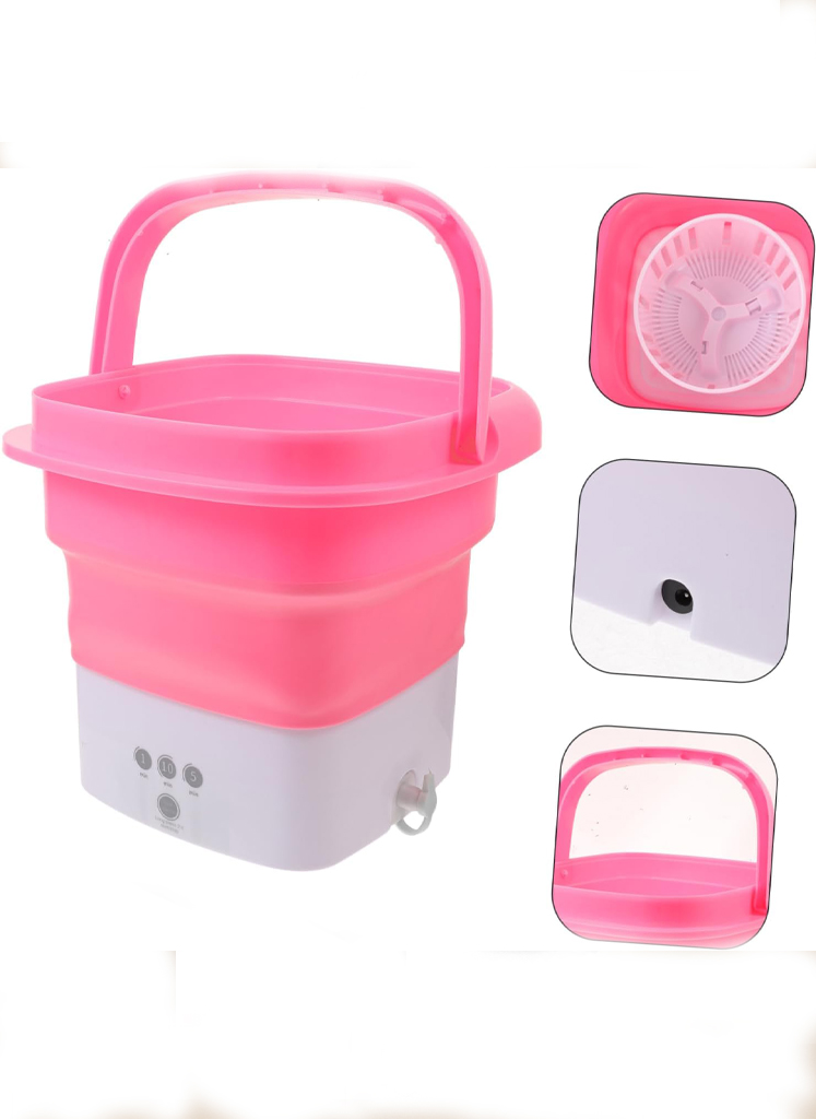 5 Mini Folding Washing Machine Compact Laundry Machine Timer Portable for Travel Camping Foldable and Easy to Carry - Image 1