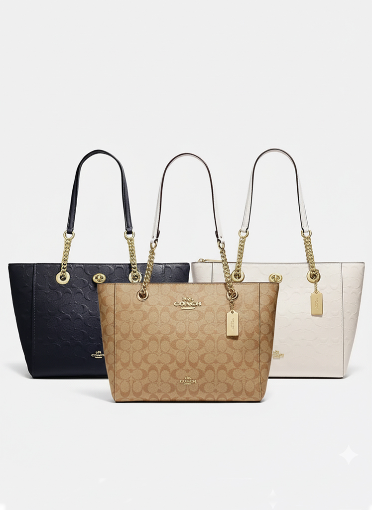 5 COACH Ava Chain Tote In Signature Leather - Image 1