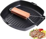 Frying Pan non-stick square shape with foldable handle - Image 2