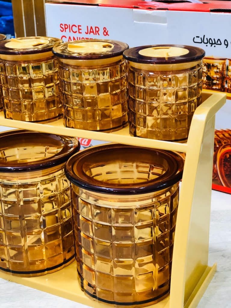 882c39936b264f8dfc1b1bf21c1d2067 High Quality Spice Air Tight 9Pcs Multipurpose Food Spices Souce Storage Jars Organizer Box Set Stand - Image 1