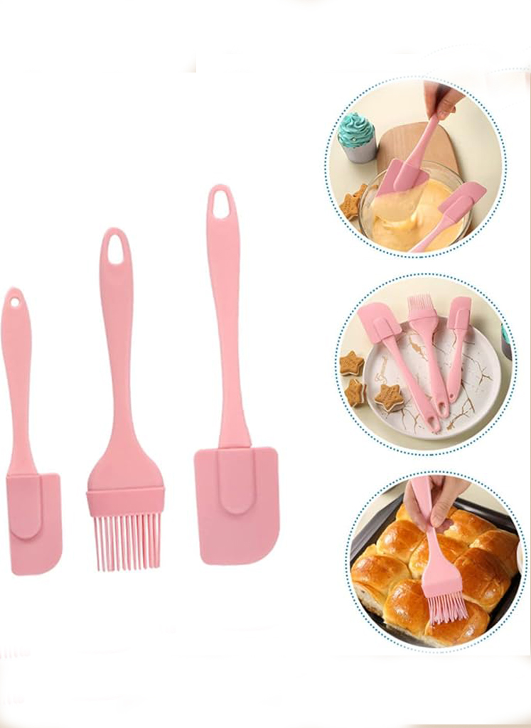 9 3 in 1 Set Spatula Silicone BBQ Oil Brush Spatula For Cupcake Cake Decorating Baking Oil Brush Tool Cooking Brush Tools Kitchen Baking Accessories - Image 1