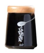 Salt Pot: Picture Salt Jar, Black - Image 2