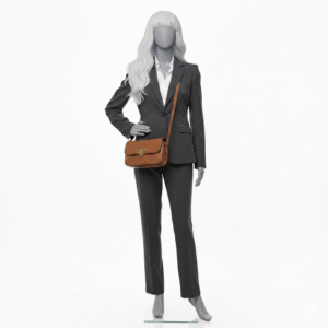 PRADA Soft Calfskin Metal Triangle Logo Flap Shoulder Bag Cognac With Box - Image 3