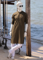 Olive Green Kurta...Winter Collection by Almira.