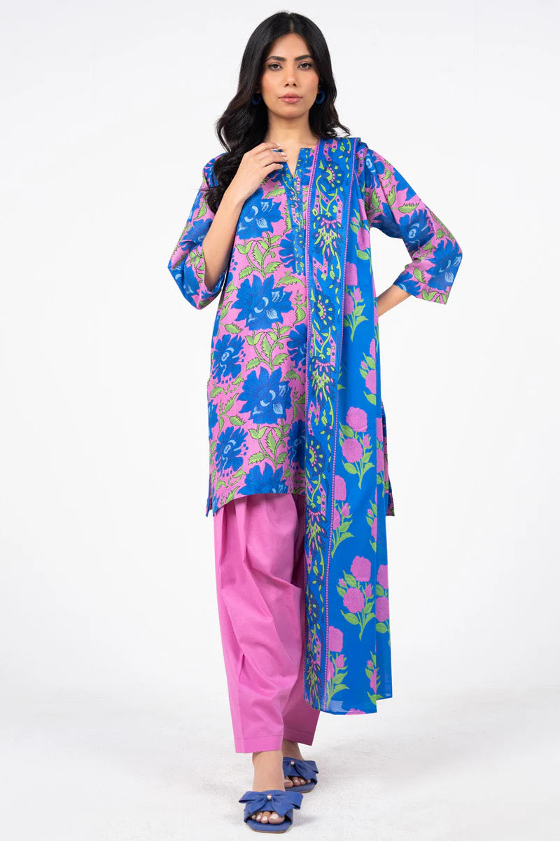 MSB-34-25-2-PINK-1 Alkaram Winter Khaddar 3 pc - Image 1