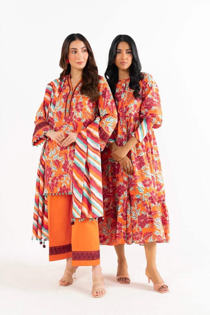 SS-49-25-2-ORANGE-1 Alkaram Winter Khaddar 3pc - Image 1