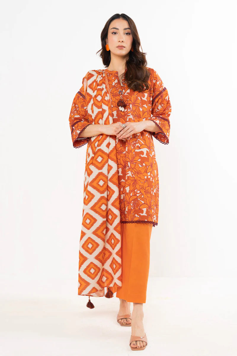 SS-62-25-2-ORANGE-1 Alkaram Winter Khaddar 3pc - Image 1