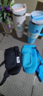 Water Bottle Carrier w/ Phone Pocket for Stanley Tumbler w/ Handle 40 oz - Image 3