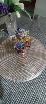 MANGATA PLACEMATS AND COASTER SETS, ROUND PVC PLACEMAT WASHABLE HOLLOW TABLE MATS SET FOR KITCHEN DINING TABLE - Image 3