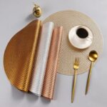 MANGATA PLACEMATS AND COASTER SETS, ROUND PVC PLACEMAT WASHABLE HOLLOW TABLE MATS SET FOR KITCHEN DINING TABLE - Image 2