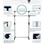 Double Pole Multifunctional Clothes Hanger Stand Portable Clothes Rack With Clothesline And Iron Hanger Stand - Image 4