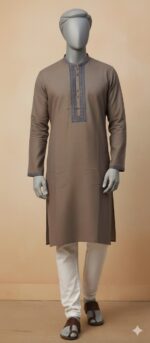BROWN COTTON KURTA - Image 2