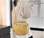 Bottega Veneta-Inspired Sardine Small Leather Tote (Gold) with Box. - Image 2