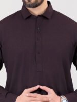 Maroon Blended Kameez Shalwar..Waseem Akram Collection by Almira - Image 2