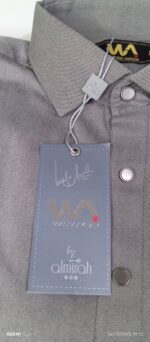 Light Grey Kameez Shalwar...Waseem Akram Winter Collection by Almira. - Image 2