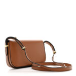 PRADA Soft Calfskin Metal Triangle Logo Flap Shoulder Bag Cognac With Box - Image 2