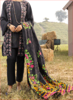 Black Khaddar 3Pc Stitched