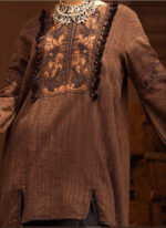 Copper Yarn-Dyed Two Tone Tunic EMBRIOERED