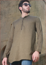 Green Woven Kurta By Almirah - Image 3