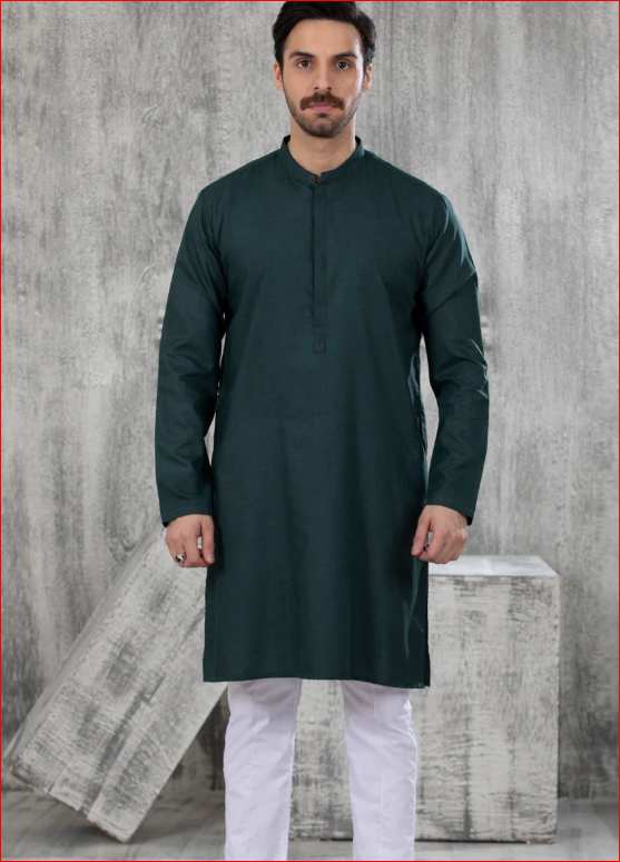 FFBR Green Blended Kurta...By Almirah - Image 1