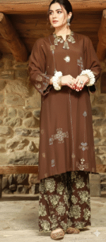 Coffee Tunic with Embroidery and Embellishment. - Image 4