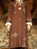 Coffee Tunic with Embroidery and Embellishment. - Image 3