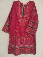 Maroon Linen Shirt With Shifon Dupatta. - Image 2