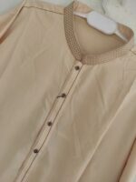 Men's Fawn Embroidered Kurta Shalwar. - Image 3