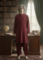 Embroidered Kurta with Shalwar for teens.