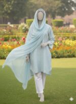 PALE BLUE TEXTURED 3PC STITCHED - Image 6