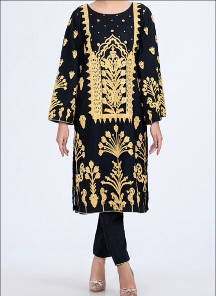 Black Tunic  with Embroidery and Embellishment.