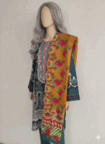 MULTICOLOR LIMINAL PRINTED KURTI.WITH LINEN SHAWL. - Image 3