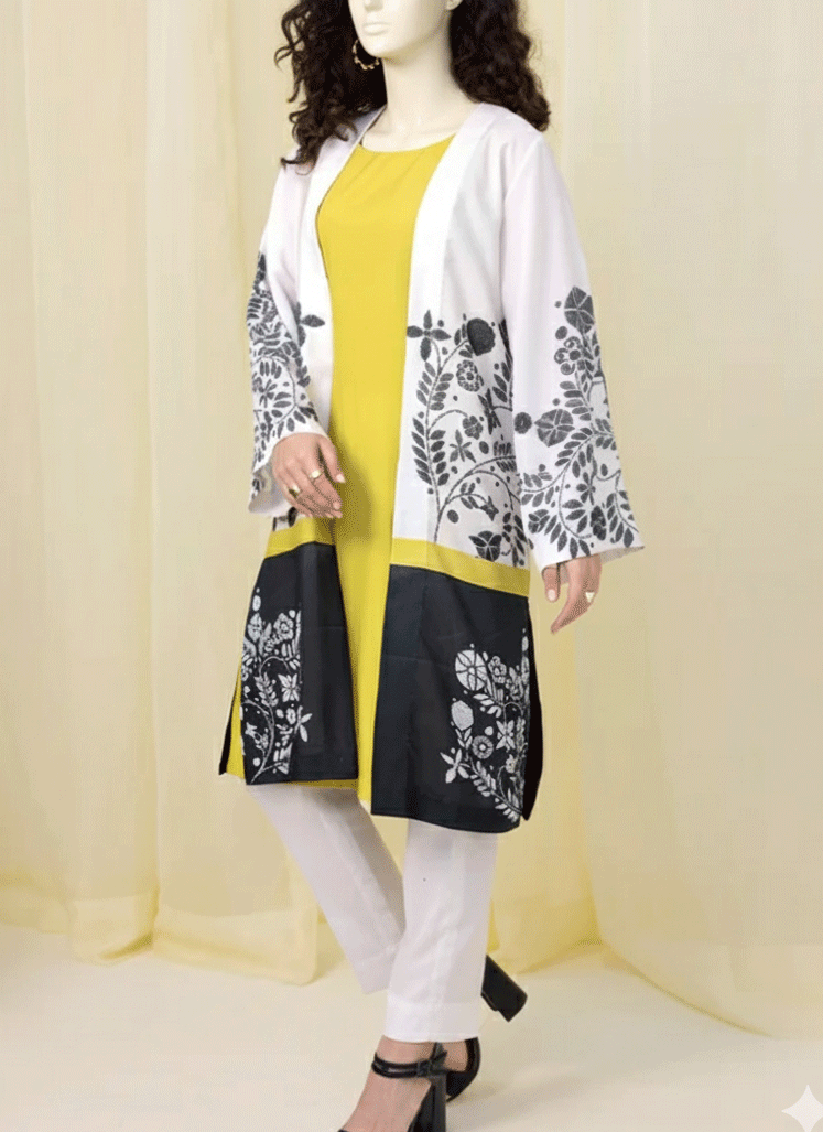 adone-ok-1 Ghulabri Straight Cut Gown By LAAM. - Image 1