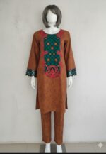 Luxury Silk Viscose Suit With Palachee Shawl By Almirah. - Image 2
