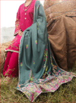 Fuchsia Khaddar 3Pc Stitched by Almirah. - Image 5