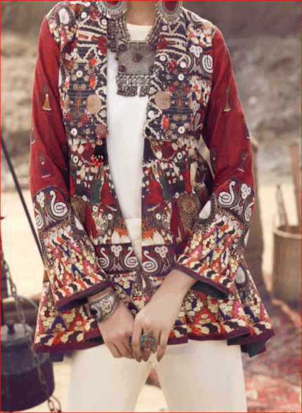 Red Khaddar Jacket - AWP-JT-393  by Almirah
