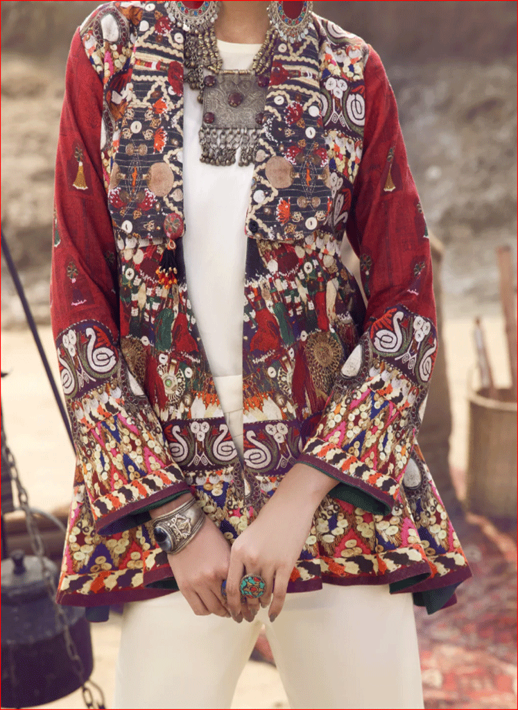 new-ok Red Khaddar Jacket - AWP-JT-393 by Almirah - Image 1
