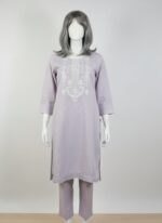 Embroidery on a light Purple or Lilac Fabric. SOHAYE By Dinners.