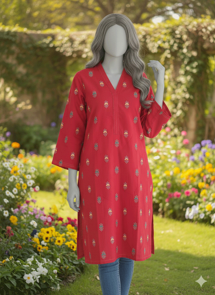 ok Cross Slub Block Print Shirt by ideas. - Image 1