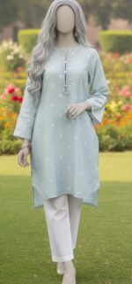 PALE BLUE TEXTURED 3PC STITCHED - Image 2