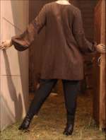 Copper Yarn-Dyed Two Tone Tunic EMBRIOERED - Image 4