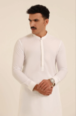 WHITE COTTON KAMEEZ SHALWAR  J. - Image 2
